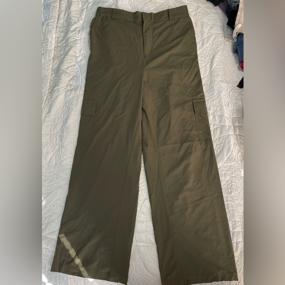 Olive Green Straight Leg Women's Pants - Picture 1 of 5